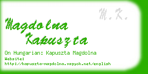 magdolna kapuszta business card